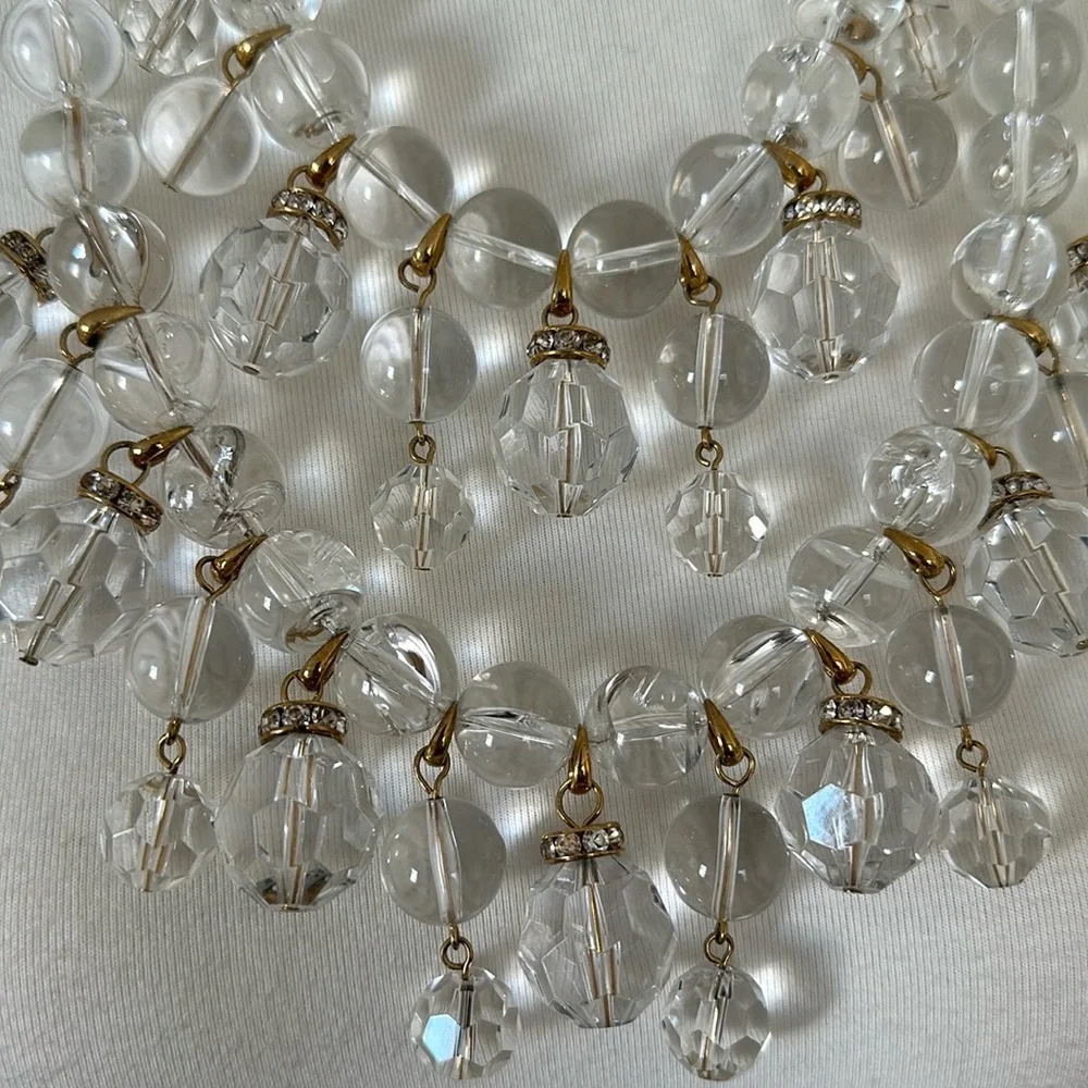 J. Crew Crystal Lucite Bib Statement Necklace
